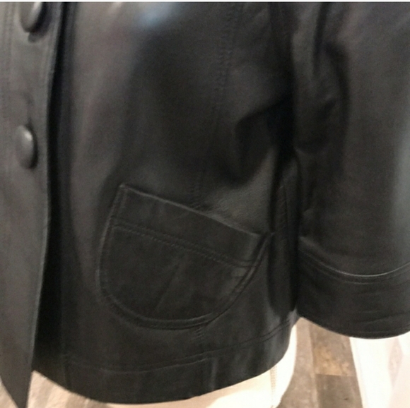 KENAR BLACK LEATHER JACKET EXCELLENT USED CONDITION SIZE 6 - Picture 3 of 10